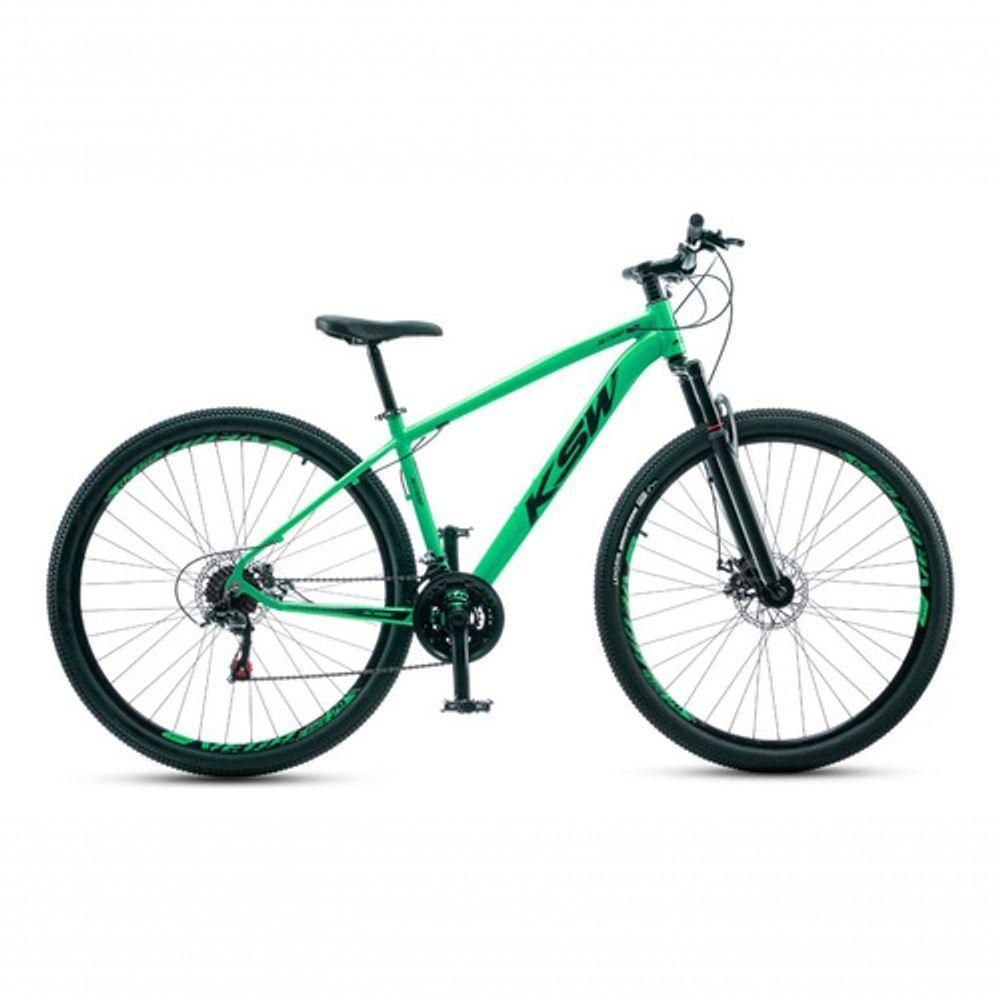 Bicicleta Aro 29 Ksw 21 Vel Shimano Alumínio Freio Disco Xlt100 Mtb Verde 17 - 2
