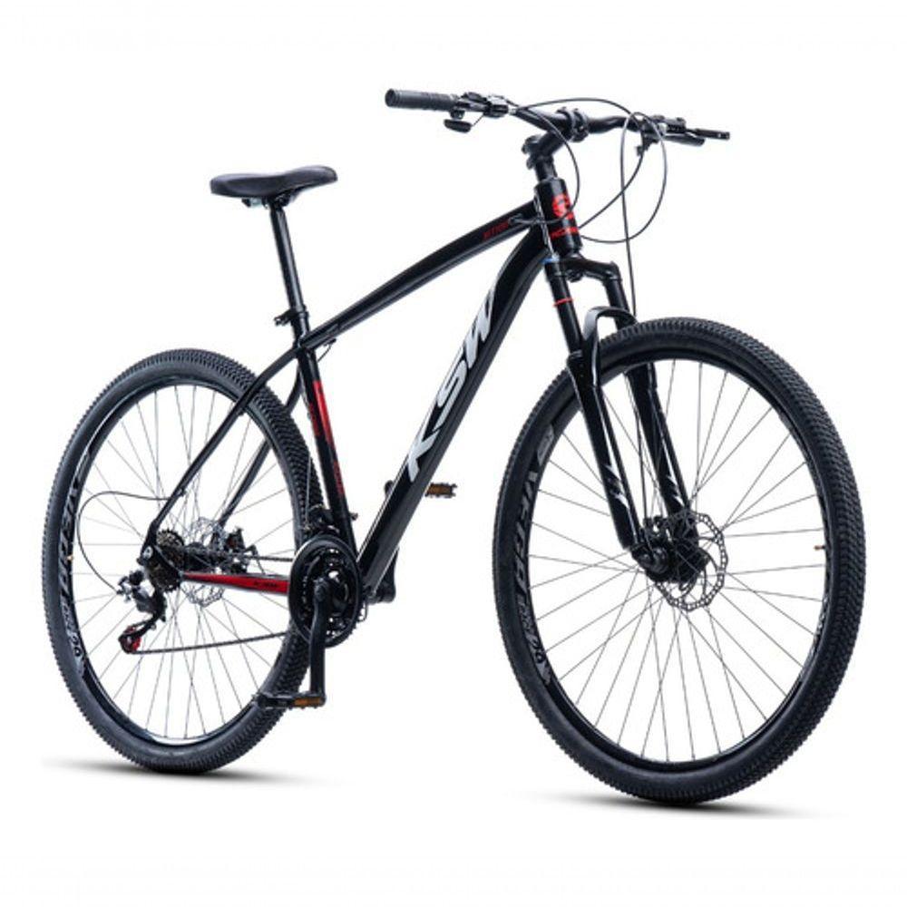 Bicicleta Aro 29 Ksw 21 Vel Shimano Alumínio Freio Disco Xlt100 Mtb Preto/vermelho/branco 15 - 1