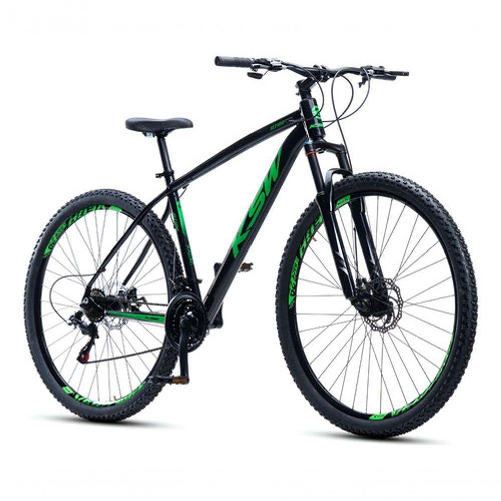 Bicicleta Aro 29 Ksw 24 Vel Alumínio Freio Disco Xlt100 Mtb Preto/verde 17 - 1