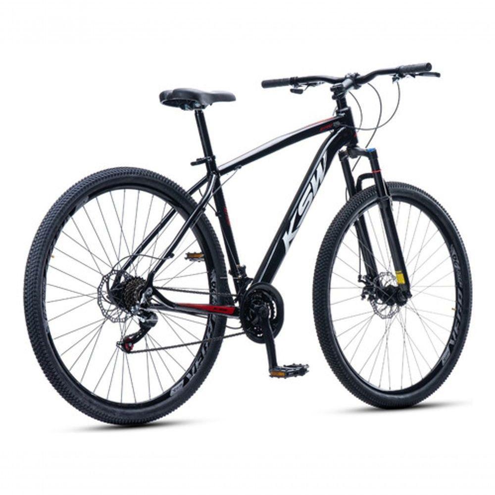Bicicleta Aro 29 Ksw 24 Vel Alumínio Freio Disco Xlt100 Mtb Preto/vermelho/branco 15 - 3