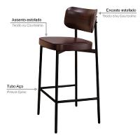 Banqueta Alta Alloa Courino Café - Est. Preta Courino Café - 3