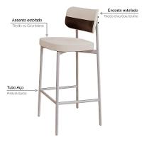 Banqueta Alta Alloa Corriente Palha- Courino Café - Est. Branca Corriente Palha - Courino Café - 3