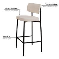 Banqueta Alta Alloa Corriente Palha - Est. Preta Corriente Palha - 3