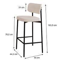 Banqueta Alta Alloa Corriente Palha - Est. Preta Corriente Palha - 6