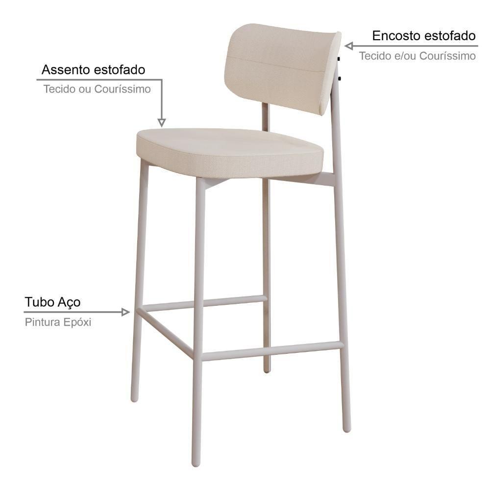 Banqueta Alta Alloa Corriente Palha - Est. Branca Corriente Palha - 3