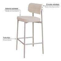 Banqueta Alta Alloa Corriente Palha - Est. Branca Corriente Palha - 3