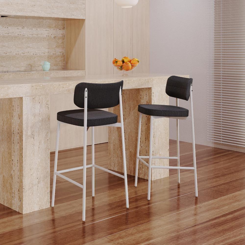 Banqueta Alta Alloa Corriente Grafite - Est. Branca Corriente Grafite - 2