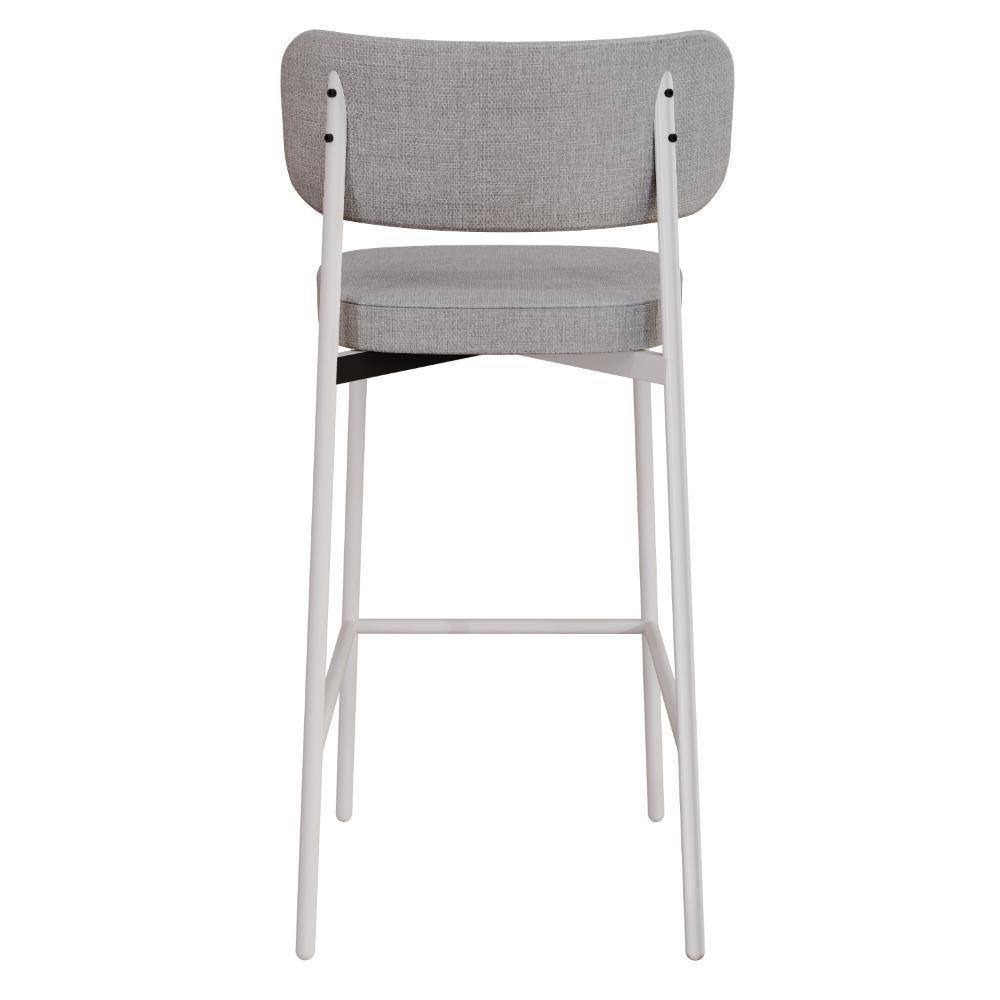 Banqueta Alta Alloa Corriente Cinza Claro- Courino Café - Est. Branca - 5