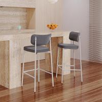 Banqueta Alta Alloa Corriente Cinza - Est. Branca Corriente Cinza - 2