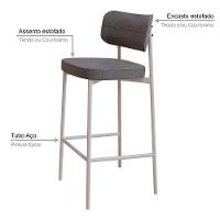 Banqueta Alta Alloa Corriente Cinza - Est. Branca Corriente Cinza - 3