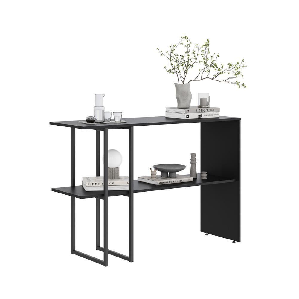 Aparador Para Sala Estar 2 Prateleiras Mexico Preto - 4