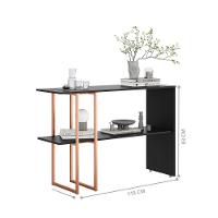 Aparador Para Sala Estar 2 Prateleiras Mexico Preto Cobre - 3