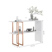 Aparador Para Sala Estar 2 Prateleiras Mexico Branco Cobre - 3