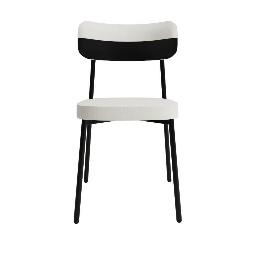 Cadeira Alloa Fixa Com 4 Pés 50 X 44,7 X 83,8 Cm Com 4 Un. Corriente Palha- Courino Preto - 5