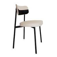 Cadeira Alloa Fixa Com 4 Pés 50 X 44,7 X 83,8 Cm Com 4 Un. Corriente Palha- Courino Preto - 2