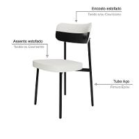 Cadeira Alloa Fixa Com 4 Pés 50 X 44,7 X 83,8 Cm Com 4 Un. Corriente Palha- Courino Preto