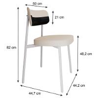 Cadeira Alloa Fixa Com 4 Pés 50 X 44,7 X 83,8 Cm Com 4 Un. Corriente Palha- Courino Preto - 7