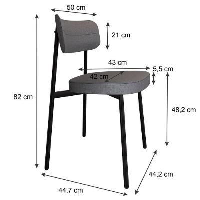 Cadeira Alloa Fixa Com 4 Pés 50 X 44,7 X 83,8 Cm Com 4 Un. Corriente Cinza