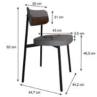 Cadeira Alloa Fixa Com 4 Pés 50 X 44,7 X 83,8 Cm Com 4 Un. Corriente Cinza - Courino Whisky - 7