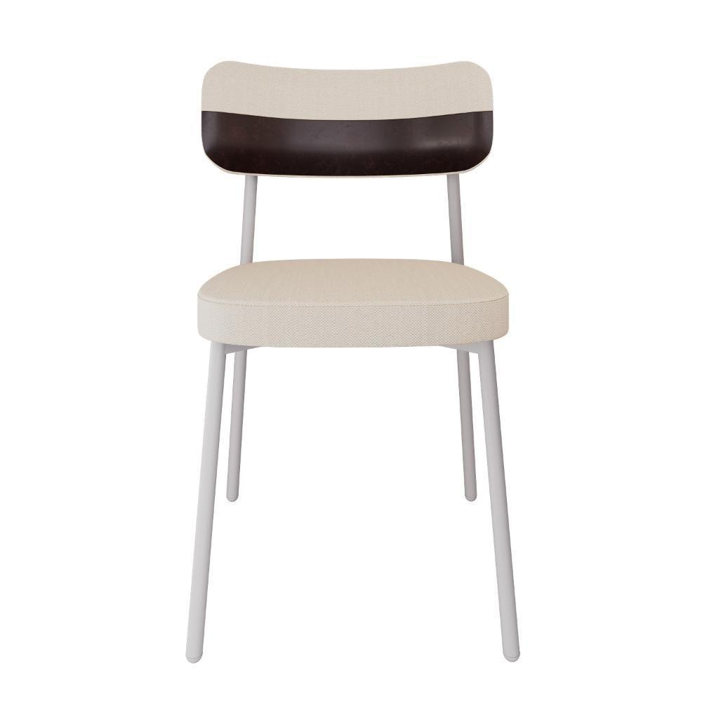 Cadeira Alloa Fixa Com 4 Pés 50 X 44,7 X 83,8 Cm Com 4 Un. Corriente Palha- Courino Café - 5