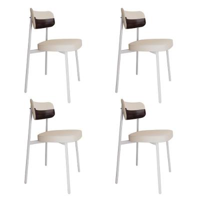 Cadeira Alloa Fixa Com 4 Pés 50 X 44,7 X 83,8 Cm Com 4 Un. Corriente Palha- Courino Café