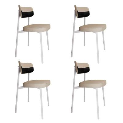 Cadeira Alloa Fixa Com 4 Pés 50 X 44,7 X 83,8 Cm Com 4 Un. Corriente Areia- Courino Preto