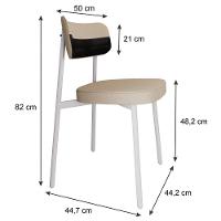 Cadeira Alloa Fixa Com 4 Pés 50 X 44,7 X 83,8 Cm Com 4 Un. Corriente Areia- Courino Preto - 6