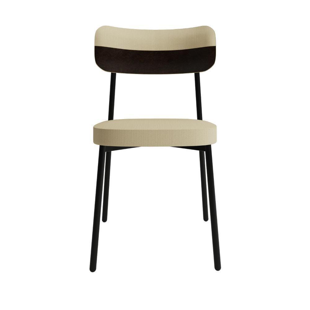 Cadeira Alloa Fixa Com 4 Pés 50 X 44,7 X 83,8 Cm Com 4 Un. Corriente Areia- Courino Café - 5