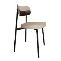 Cadeira Alloa Fixa Com 4 Pés 50 X 44,7 X 83,8 Cm Com 4 Un. Corriente Areia- Courino Café - 2