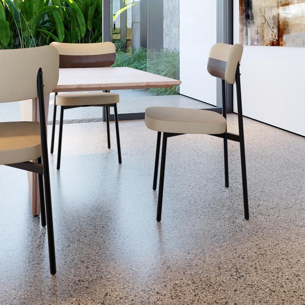 Cadeira Alloa Fixa Com 4 Pés 50 X 44,7 X 83,8 Cm Com 4 Un. Corriente Areia Courino Whisky - 3