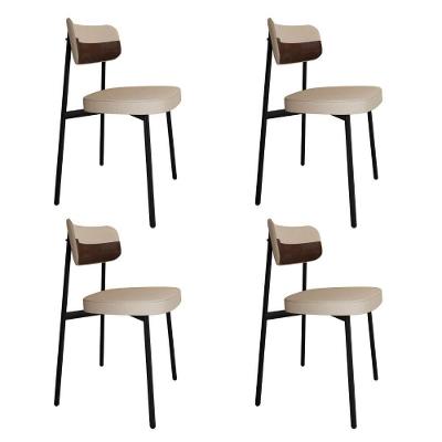 Cadeira Alloa Fixa Com 4 Pés 50 X 44,7 X 83,8 Cm Com 4 Un. Corriente Areia Courino Whisky