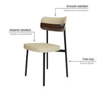 Cadeira Alloa Fixa Com 4 Pés 50 X 44,7 X 83,8 Cm Com 4 Un. Corriente Areia Courino Whisky