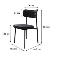 Cadeira Alloa Fixa Com 4 Pés 50 X 44,7 X 83,8 Cm Com 1 Un. Courino Preto - 6