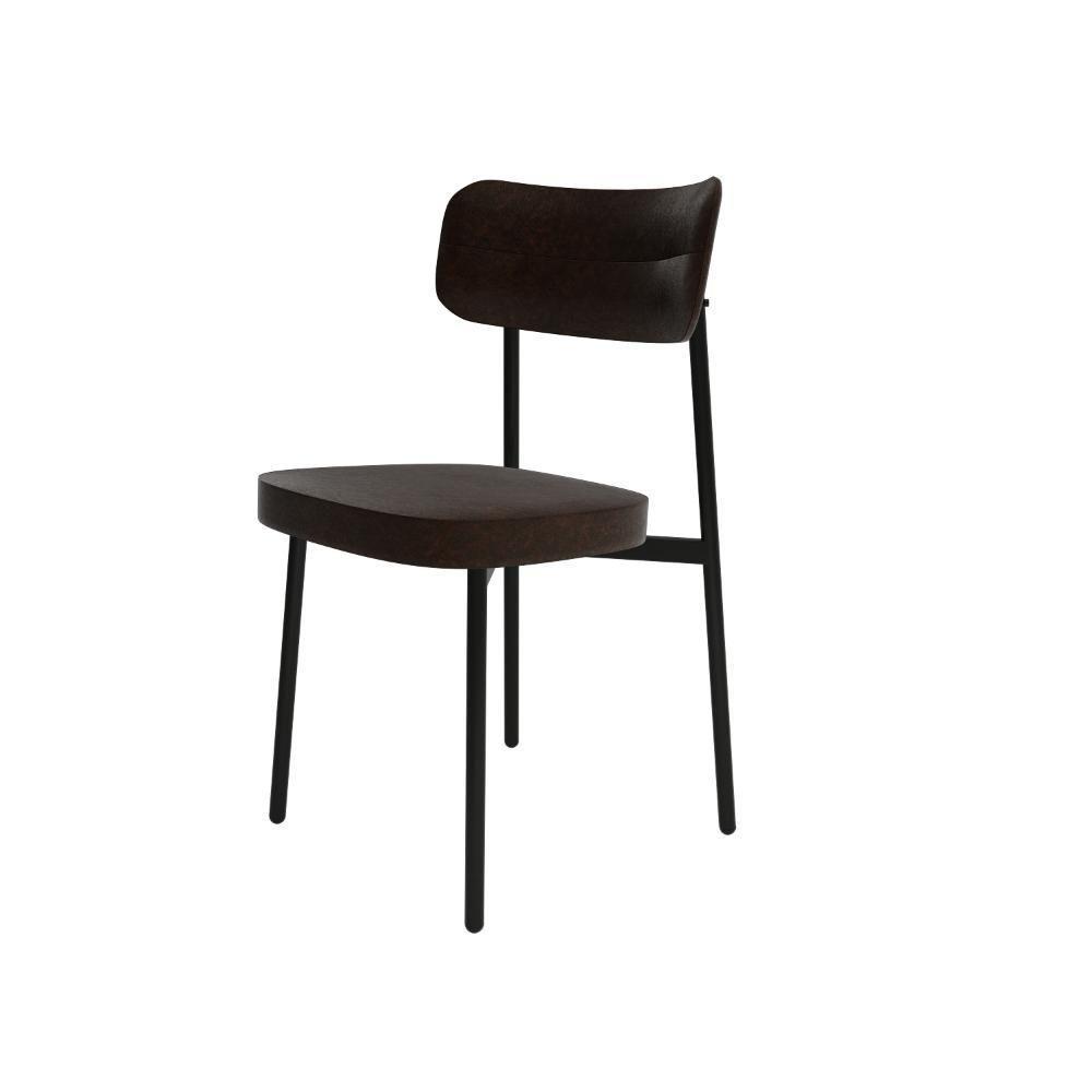 Cadeira Alloa Fixa Com 4 Pés 50 X 44,7 X 83,8 Cm Com 1 Un. Courino Café Courino Café - 1