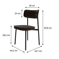 Cadeira Alloa Fixa Com 4 Pés 50 X 44,7 X 83,8 Cm Com 1 Un. Courino Café Courino Café - 6