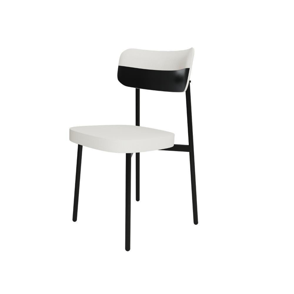 Cadeira Alloa Fixa Com 4 Pés 50 X 44,7 X 83,8 Cm Com 1 Un. Corriente Palha- Courino Preto - 1