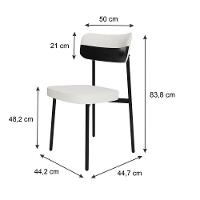Cadeira Alloa Fixa Com 4 Pés 50 X 44,7 X 83,8 Cm Com 1 Un. Corriente Palha- Courino Preto - 6