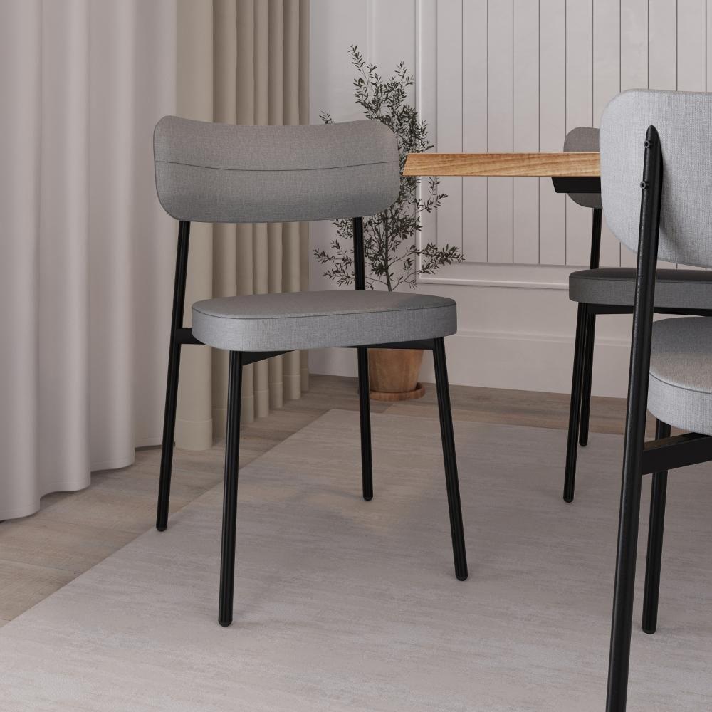 Cadeira Alloa Fixa Com 4 Pés 50 X 44,7 X 83,8 Cm Com 1 Un. Corriente Cinza Claro - 2