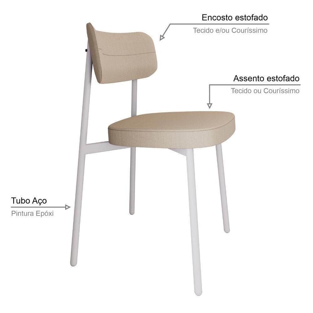 Cadeira Alloa Fixa Com 4 Pés 50 X 44,7 X 83,8 Cm Com 1 Un. Corriente Areia Corriente Areia - 3