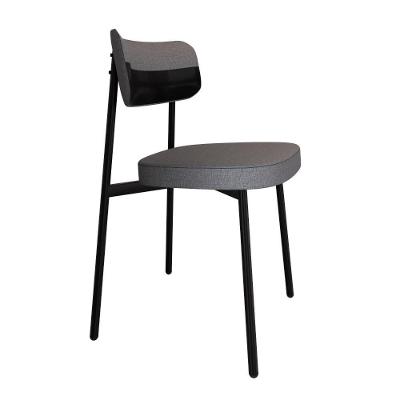 Cadeira Alloa Fixa Com 4 Pés 50 X 44,7 X 83,8 Cm Com 1 Un. Corriente Cinza - Courino Preto