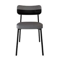 Cadeira Alloa Fixa Com 4 Pés 50 X 44,7 X 83,8 Cm Com 1 Un. Corriente Cinza - Courino Preto - 3