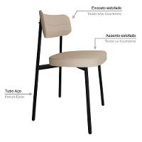 Cadeira Alloa Fixa Com 4 Pés 50 X 44,7 X 83,8 Cm Com 1 Un. Corriente Areia Corriente Areia - 3