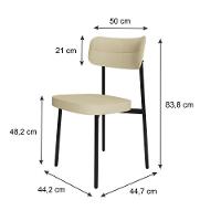 Cadeira Alloa Fixa Com 4 Pés 50 X 44,7 X 83,8 Cm Com 1 Un. Corriente Areia Corriente Areia - 6