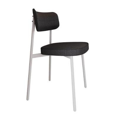 Cadeira Alloa Fixa Com 4 Pés 50 X 44,7 X 83,8 Cm Com 1 Un. Pés Brancos - Corriente Grafite - Branco Epoxi
