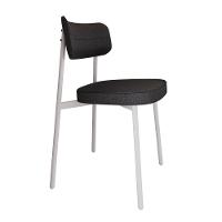 Cadeira Alloa Fixa Com 4 Pés 50 X 44,7 X 83,8 Cm Com 1 Un. Pés Brancos - Corriente Grafite - Branco Epoxi - 1