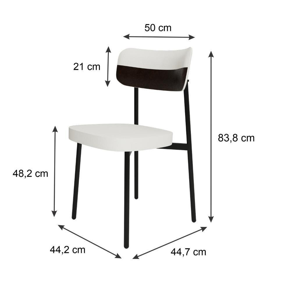 Cadeira De Jantar Alloa Corriente Palha- Courino Café - Est. Preta - 6