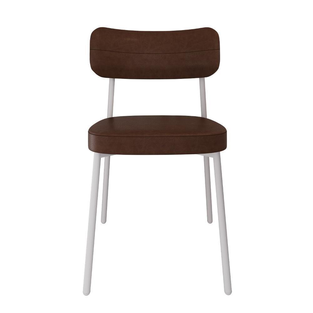 Cadeira De Jantar Alloa Courino Whisky - Est. Branca Courino Whisky - 4