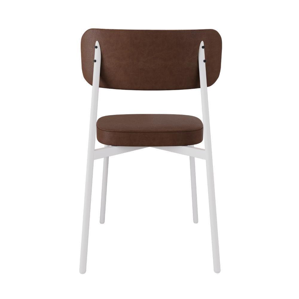 Cadeira De Jantar Alloa Courino Whisky - Est. Branca Courino Whisky - 5