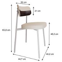 Cadeira De Jantar Alloa Corriente Palha- Courino Café - Est. Branca