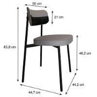 Cadeira De Jantar Alloa Corriente Cinza Claro- Courino Preto - Est. Preta - 6